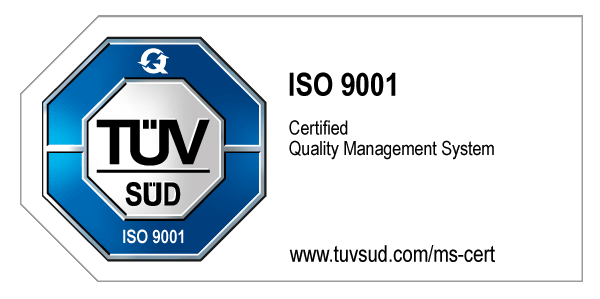 TÜV SÜD ISO 9001 Certified Quality Management System
